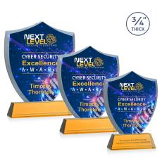 Scudo Shield VividPrint Award on Newhaven - Amber - Crystal Awards
