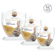 Scudo Shield VividPrint Award - White - Crystal Awards