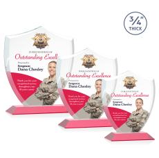 Scudo Shield VividPrint Award - Red - Crystal Awards