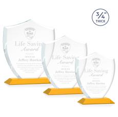 Scudo Shield Award - Amber - Yellow Crystal Awards