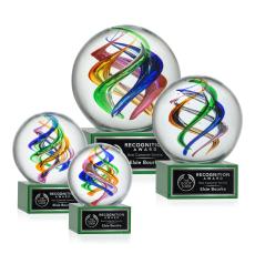 Galileo Award on Hancock Base - Green - Art Glass Awards