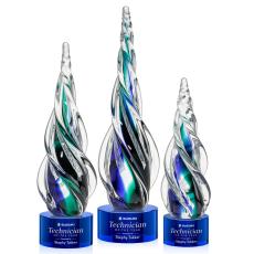 Alderon on Marvel Base - Blue - Art Glass Awards