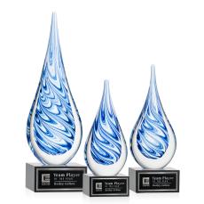 Marlin on Hancock Base - Black - Art Glass Awards