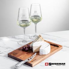 Swissmar Acacia Board &  2 Cannes Wine - Glasses Sets