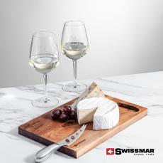 Swissmar Acacia Board &  2 Mandelay Wine - Glasses Sets