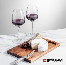 Swissmar Acacia Board &  2 Oldham Wine - Glasses Sets