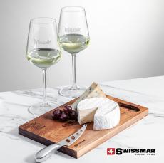 Swissmar Acacia Board &  2 Elderwood Wine - Glasses Sets