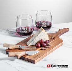 Swissmar Paddle Board & 2 Crestview Stemless Wine - Corporate Gifts