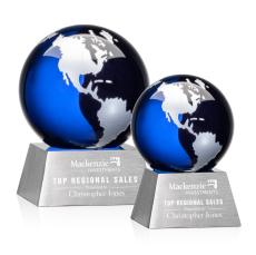 Ryegate Globe Award - Blue/Silver - Crystal Awards