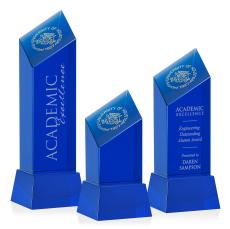 Barone Blue Award on Base - Blue - Crystal Awards