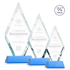 Richmond Award on Newhaven Base - Sky Blue - Colored Glass Awards