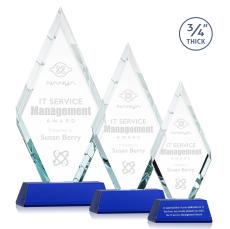 Richmond Award on Newhaven Base - Blue - Colored Glass Awards