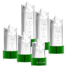 Berkeley Star on Marvel Base - Green - Crystal Star Awards