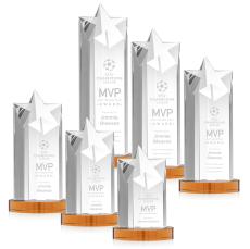 Berkeley Star on Condor Base - Amber - Crystal Star Awards