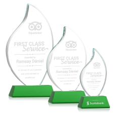 Odessy Flame Award on Newhaven - Green - Crystal Awards