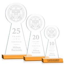 Laidlaw Tower Award - Amber - Yellow Crystal Awards