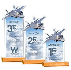 Top Gun VividPrint Award - Amber - Yellow Crystal Awards