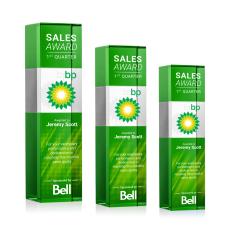 Araceli VividPrint Award - Green - Crystal Pillar Awards