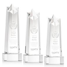 Delaware Star on Base - Clear - Crystal Star Awards