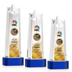 Delaware Star VividPrint Award on Base - Blue - Crystal Star Awards