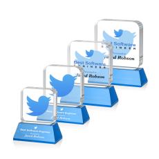 Flamborough VividPrint Award on Base - Sky Blue - Square Awards
