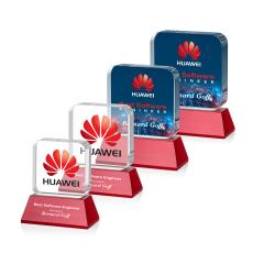 Flamborough VividPrint Award on Base - Red - Square Awards