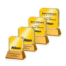 Flamborough VividPrint Award on Base - Amber - Crystal Awards