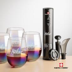 Swiss Force Opener Set & Miami Stemless Wine - Barware Gift Sets