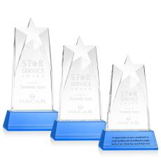 Millington Star on Base - Sky Blue - Crystal Awards