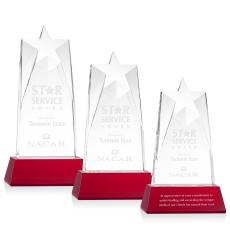 Millington Star on Base - Red - Crystal Awards