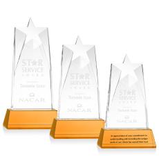 Millington Star on Base - Amber - Crystal Awards