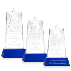 Millington Star on Base - Blue - Crystal Awards