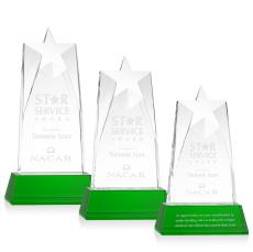 Millington Star on Base - Green - Crystal Awards