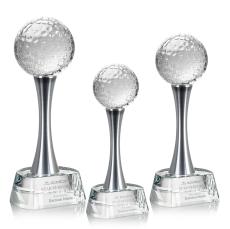 Golf Ball Award on Willshire Base - Crystal Awards
