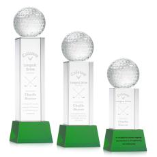 Golf Ball Award on Belcroft Base - Green - Crystal Awards