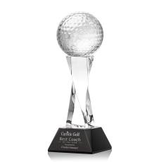 Golf Ball Award on Langport Base - Black - Crystal Awards