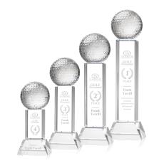 Golf Ball Award on Stowe Base - Clear - Crystal Awards