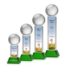 Golf Ball VividPrint Award on Stowe - Green - Crystal Awards