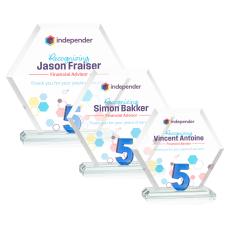 Riviera Anniversary VividPrint Award No 5 - Blue - Crystal Awards