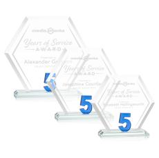 Riviera Anniversary Award No 5 - Blue - Octagon Awards