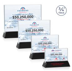 Walkerton VividPrint Award - Starfire/Black (Horiz) - Recognition Awards