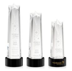 Ellesmere Star on Marvel Base - Black - Crystal Pillar Awards