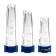 Ellesmere Star on Marvel Base - Blue - Crystal Pillar Awards