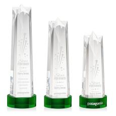 Ellesmere Star on Stanrich Base - Green - Crystal Pillar Awards