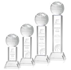 Basketball Award on Stowe Base - Clear - Recognition Awards