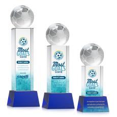 Soccer Ball VividPrint Award on Belcroft - Blue - Colored Glass Awards