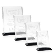 Embassy Award - Starfire/Black (Vert) - Glass Awards