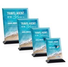 Embassy VividPrint Award - Starfire/Black (Vert) - Glass Awards