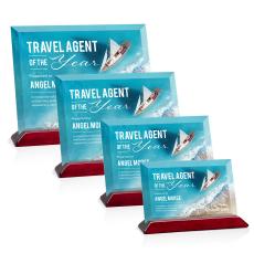 Embassy VividPrint Award - Starfire/Rosewood (Horiz) - Glass Awards