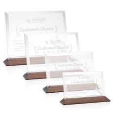 Embassy Award - Starfire/Walnut (Horiz) - Rectangle Awards